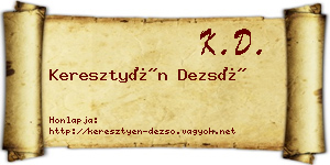 Keresztyén Dezső névjegykártya